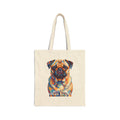 Pug Tote Bag | Living Work of Art Collection | Pointillism Style