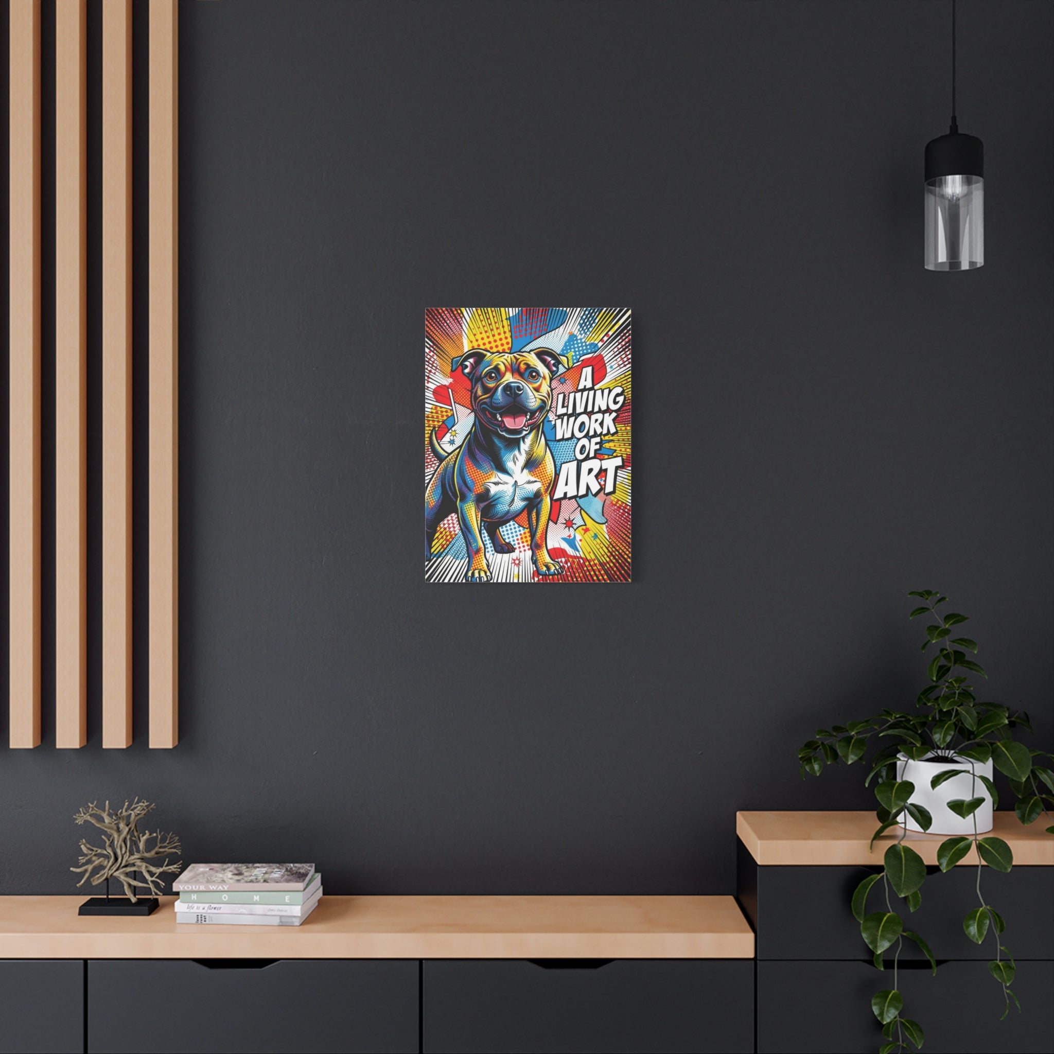 Staffordshire Bull Terrier Canvas Wall Art | Living Work of Art Collection | Pop Art Print