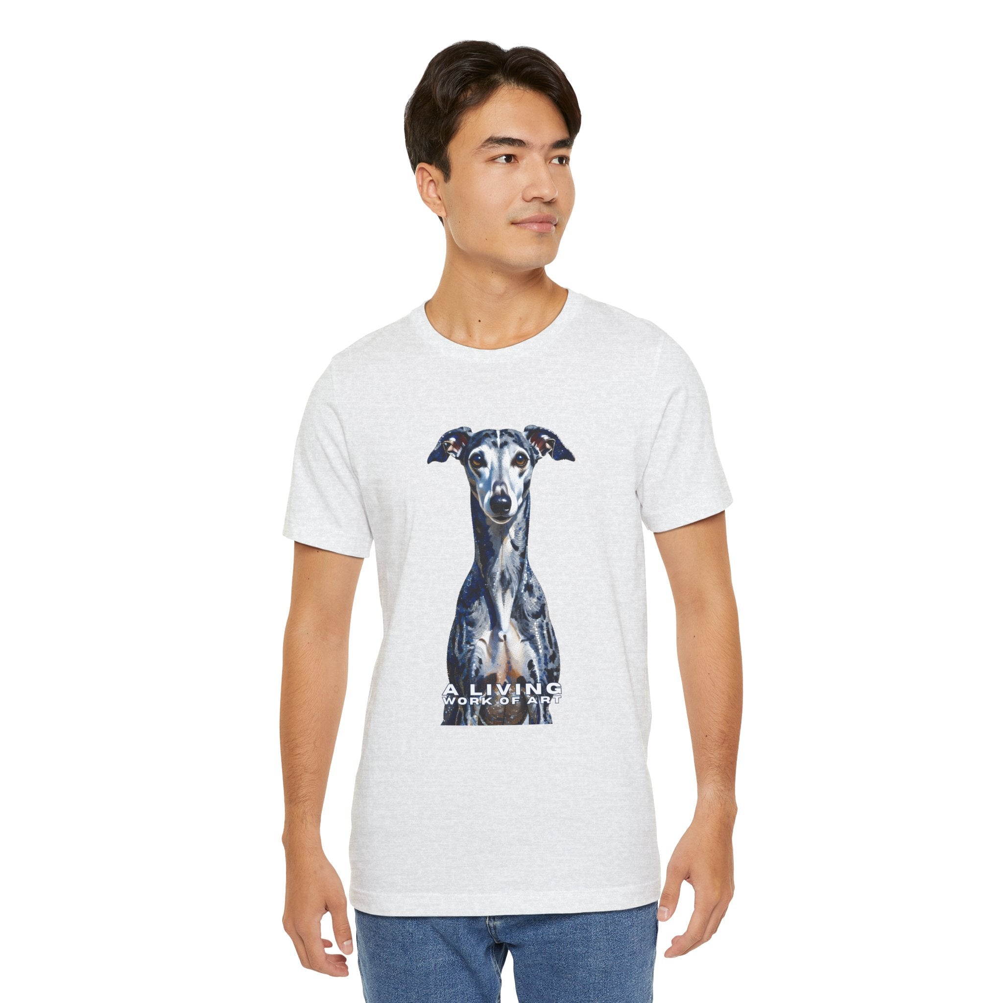 Whippet T Shirt | Living Work of Art Collection | Pointillism Style
