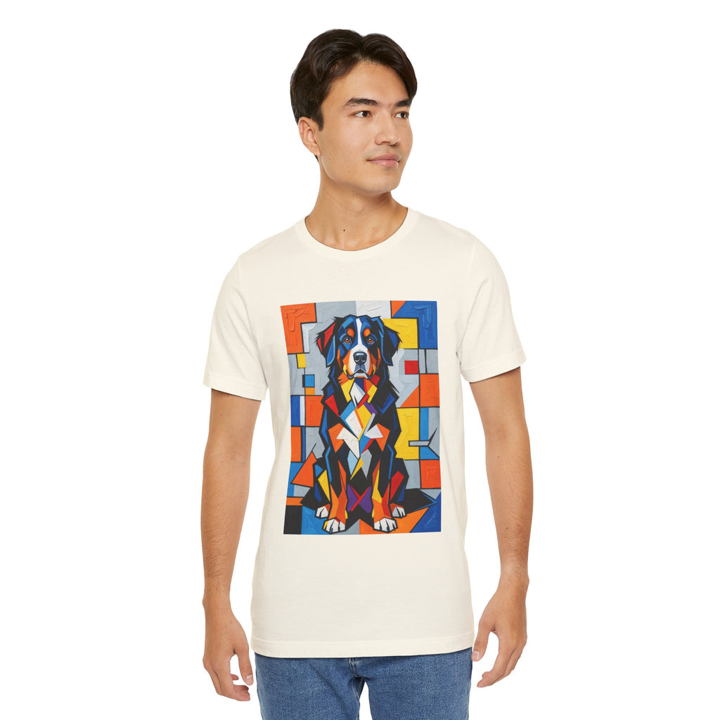 Bernese Mountain Dog T Shirt | Living Work of Art Collection | Cubist Style