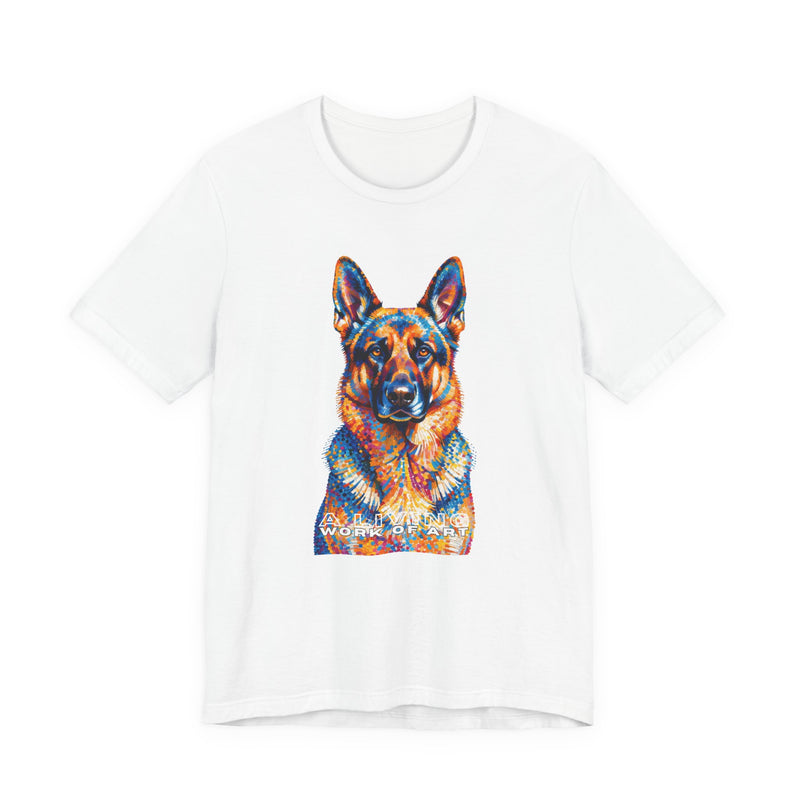 German Shepherd T Shirt | Living Work of Art Collection | Pointillism Style