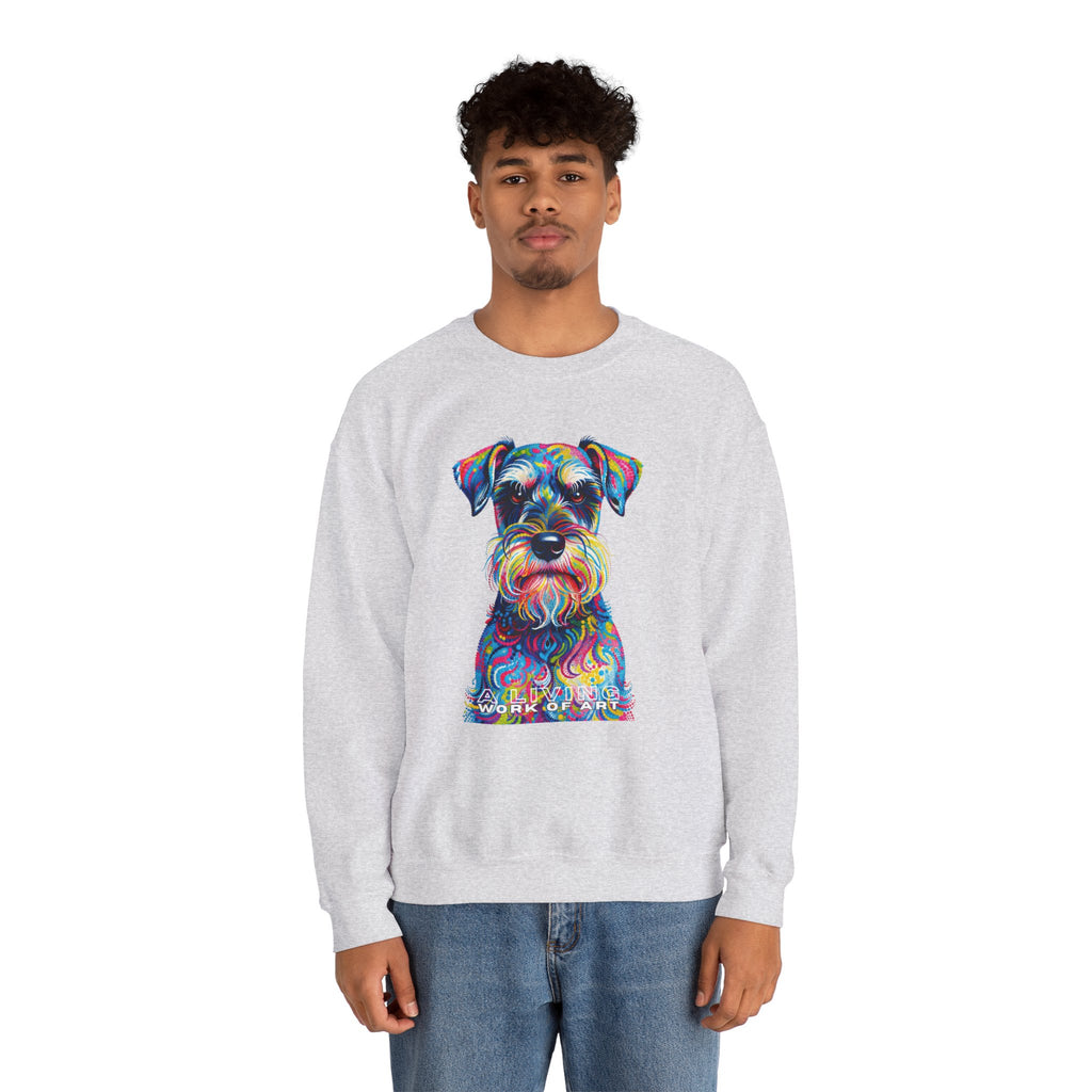 Schnauzer Sweatshirt | Living Work of Art Collection | Pointillism Style