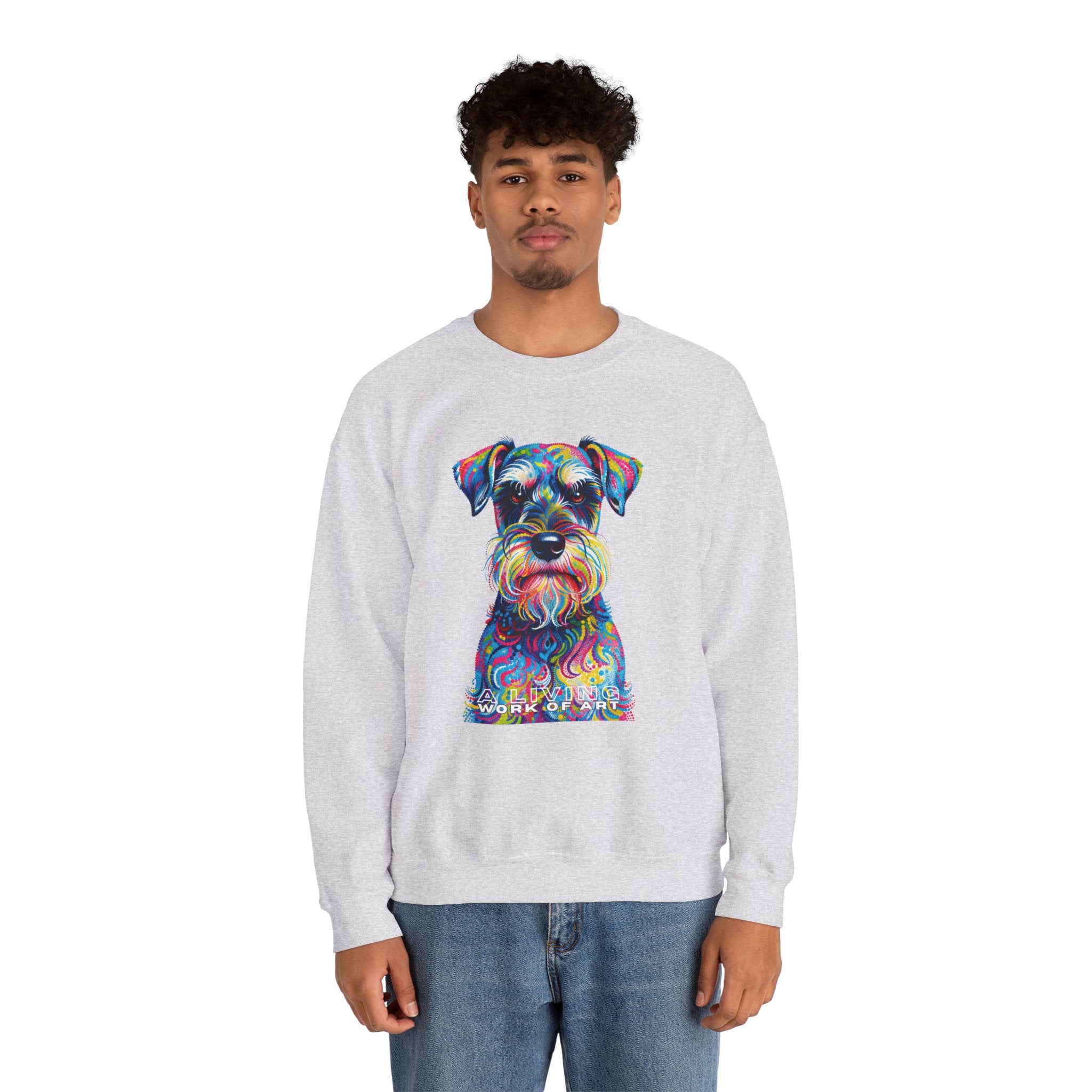 Schnauzer Sweatshirt | Living Work of Art Collection | Pointillism Style