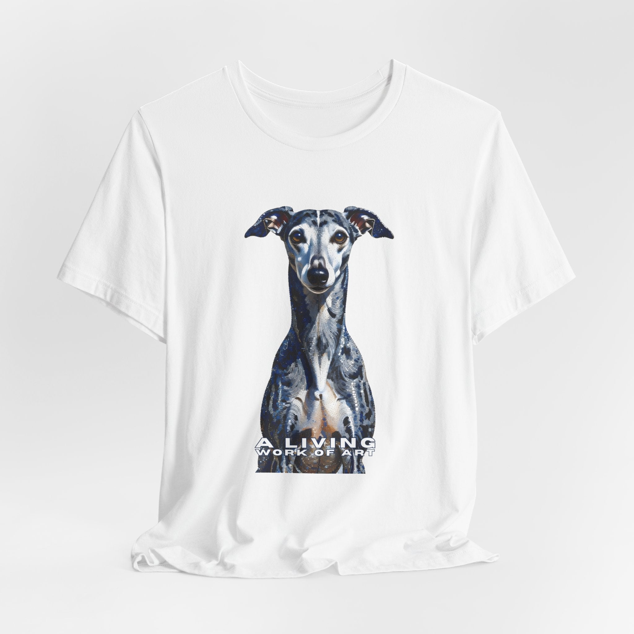 Whippet T Shirt | Living Work of Art Collection | Pointillism Style