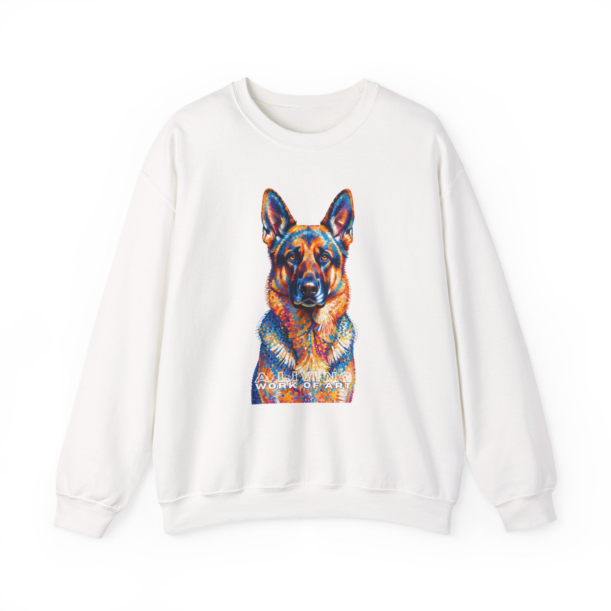 German Shepherd Sweatshirt | Living Work of Art Collection | Pointillism Style