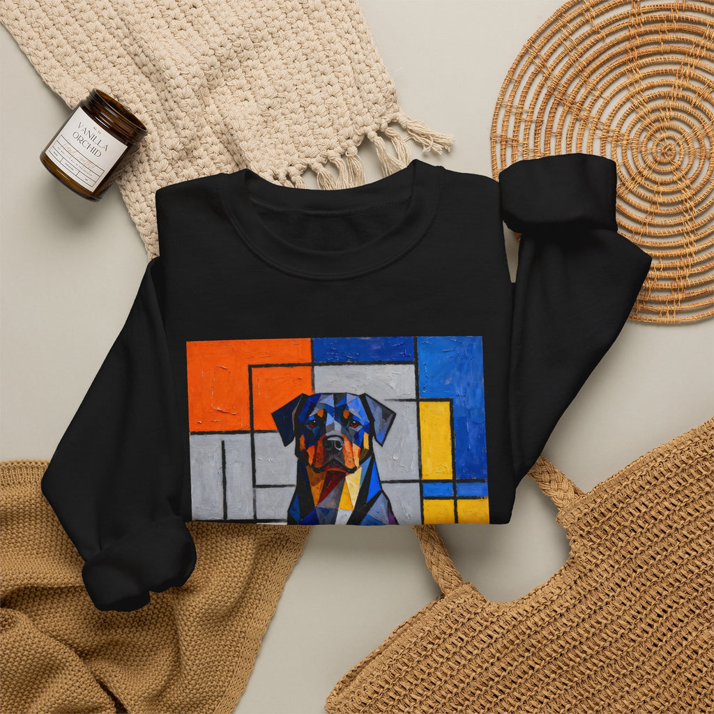 Rottweiler Sweatshirt | Living Work of Art Collection | Cubist Style