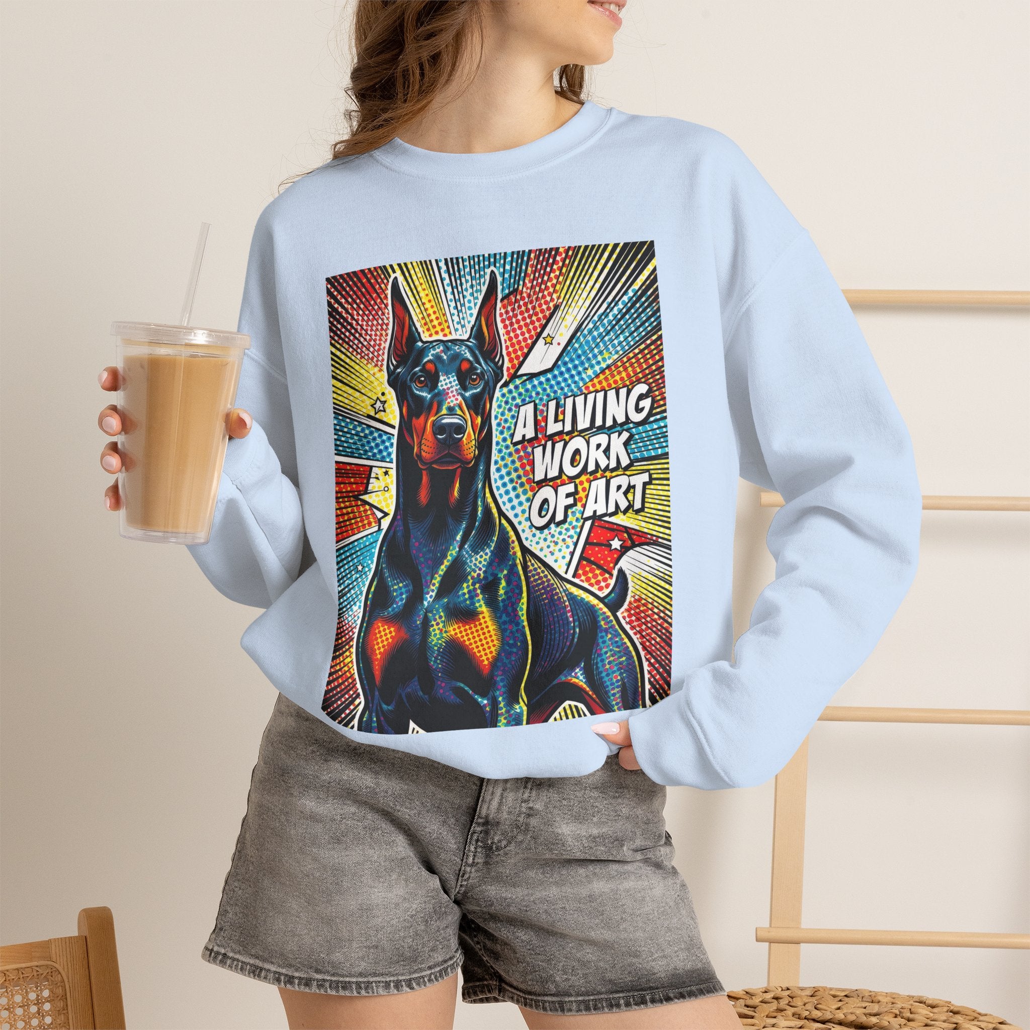 Doberman Pinscher Sweatshirt | Living Work of Art Collection | Pop Art