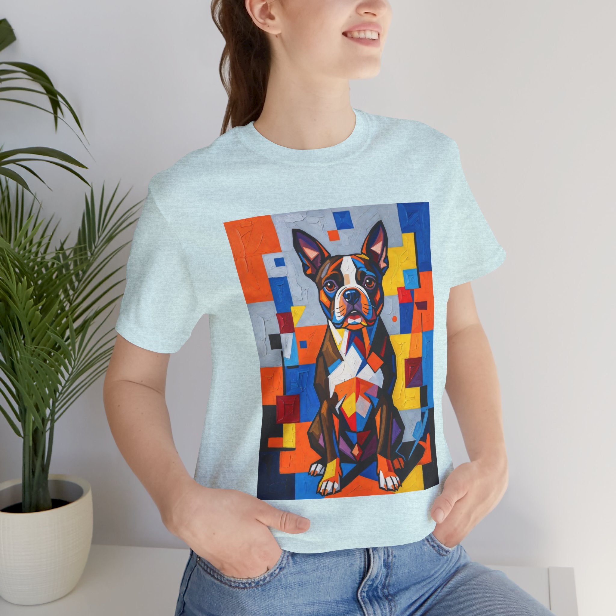Boston Terrier T Shirt | Living Work of Art Collection | Cubist Style