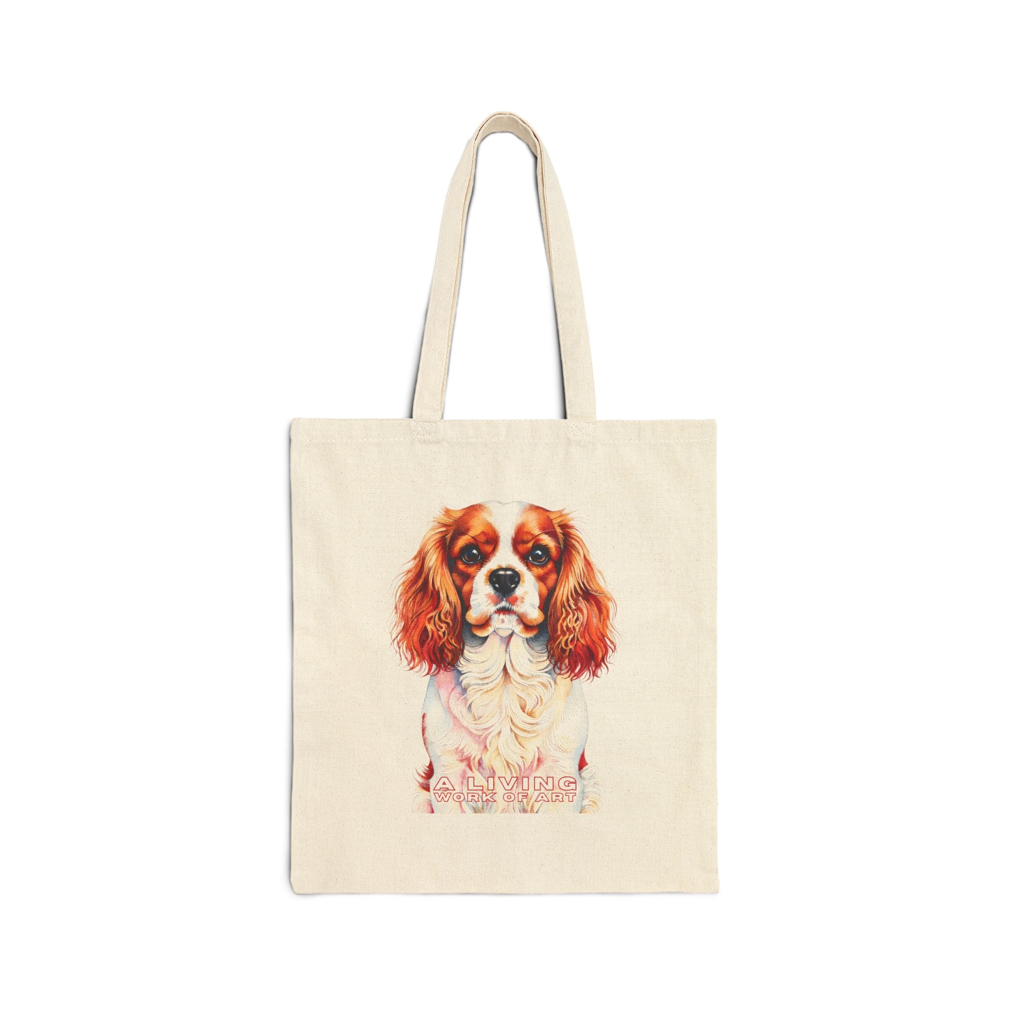 Cavalier King Charles Spaniel Tote Bag | Living Work of Art Collection | Pointillism Style