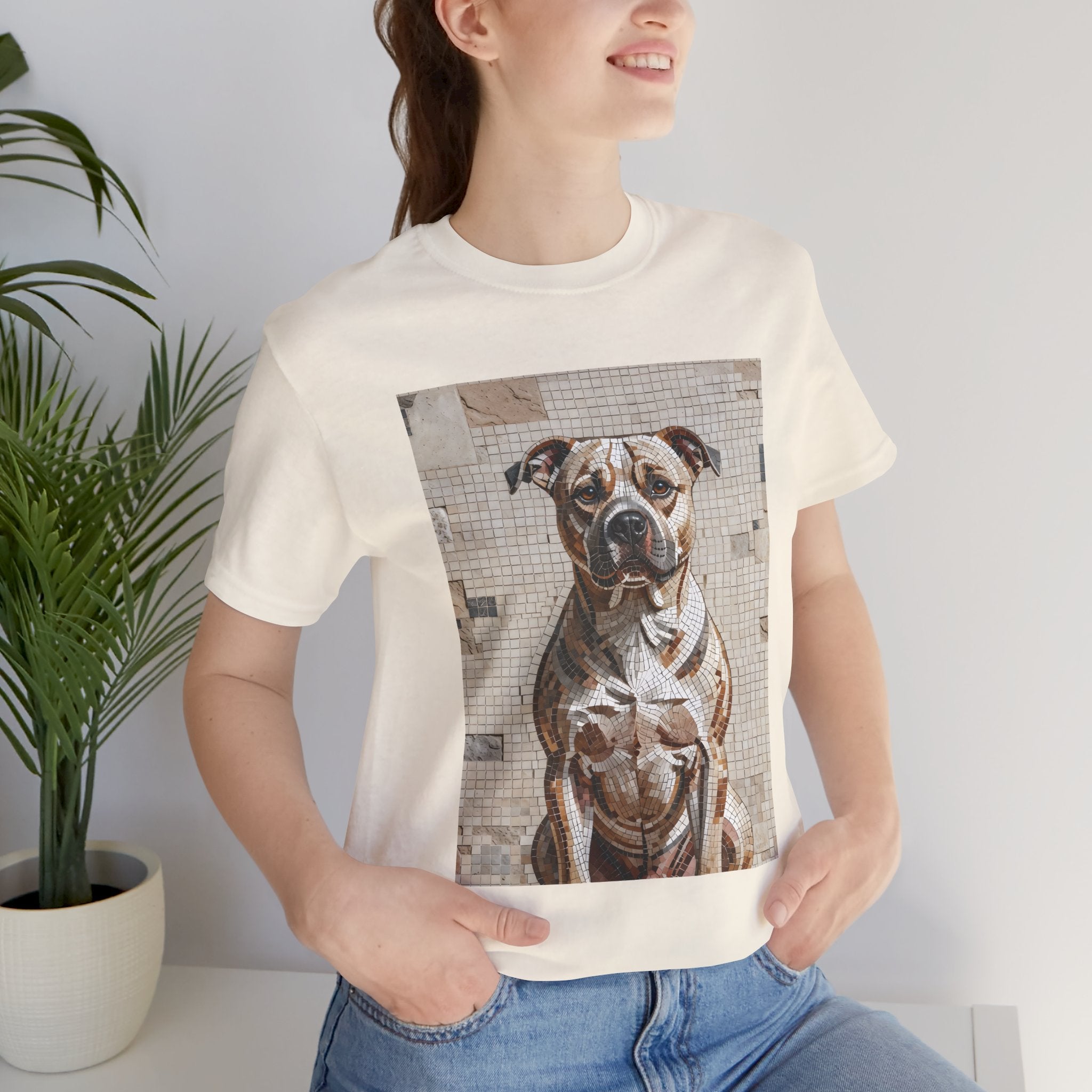 Staffordshire Bull Terrier T Shirt | Living Work of Art Collection | Mosaic Style