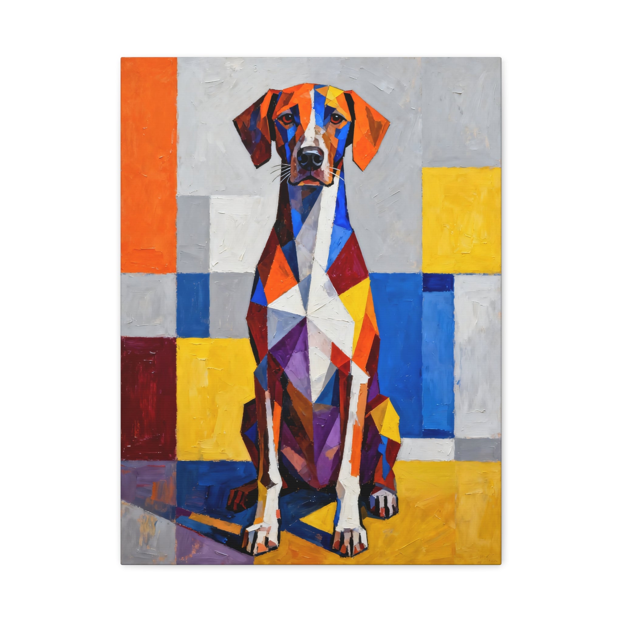 German Shorthaired Pointer Canvas Wall Art | Living Work of Art Collection | Cubist Style Print