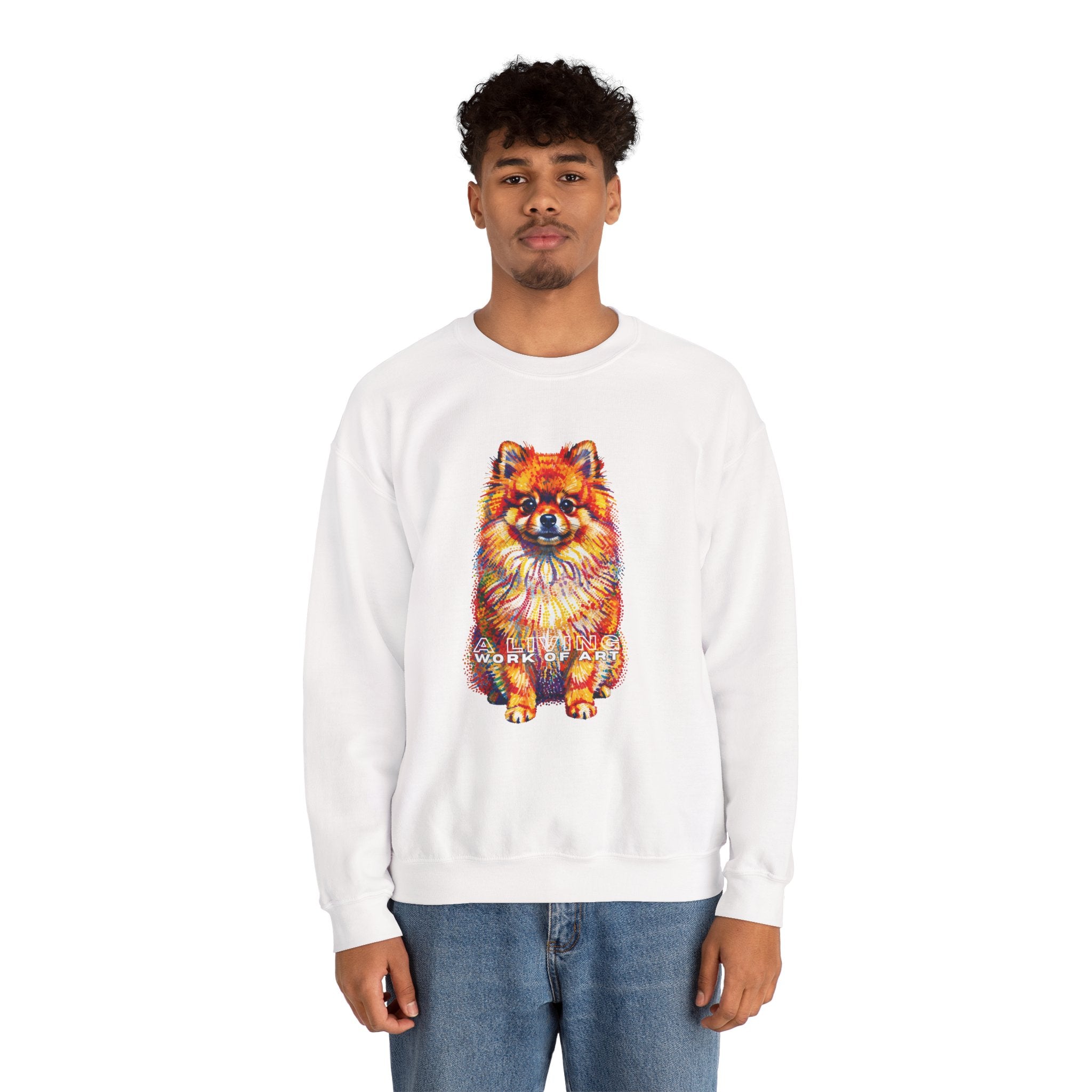 Pomeranian Sweatshirt | Living Work of Art Collection | Pointillism Style