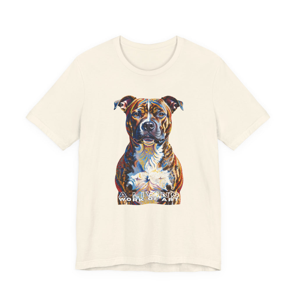 Staffordshire Bull Terrier T Shirt | Living Work of Art Collection | Pointillism Style