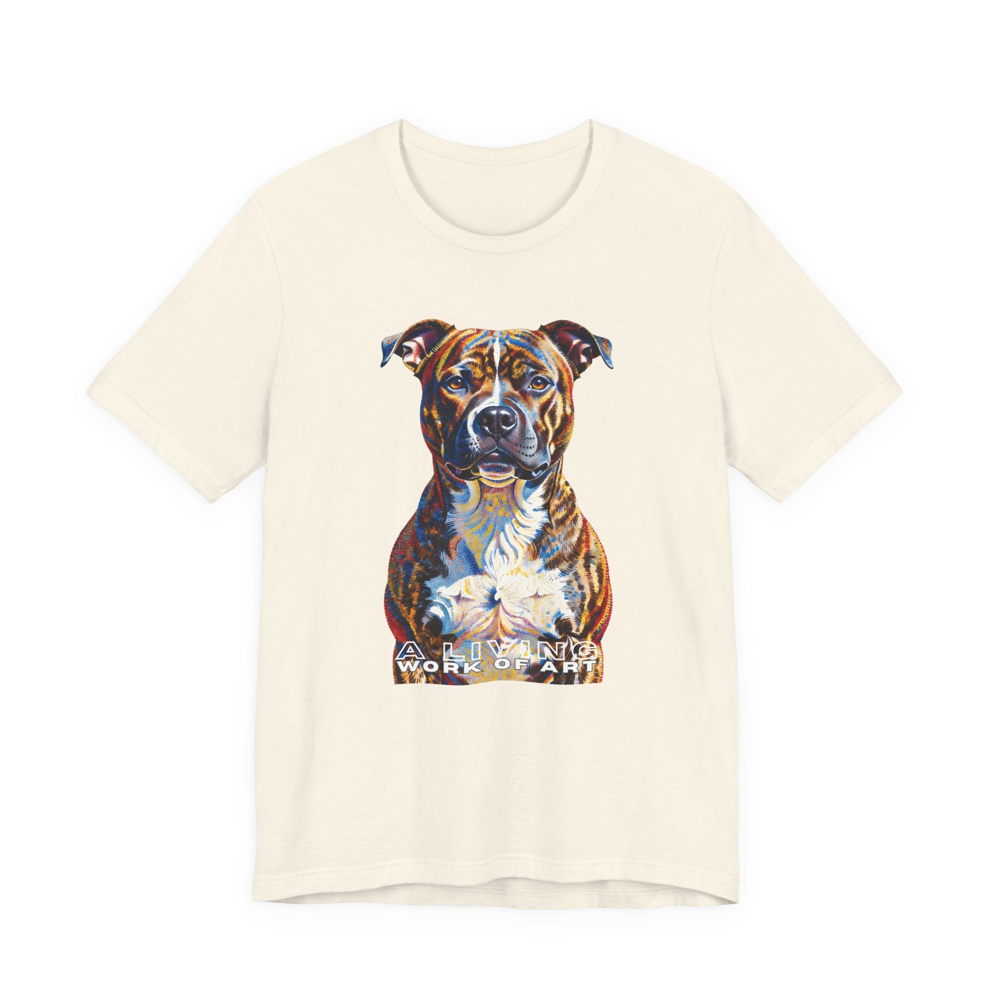 Staffordshire Bull Terrier T Shirt | Living Work of Art Collection | Pointillism Style