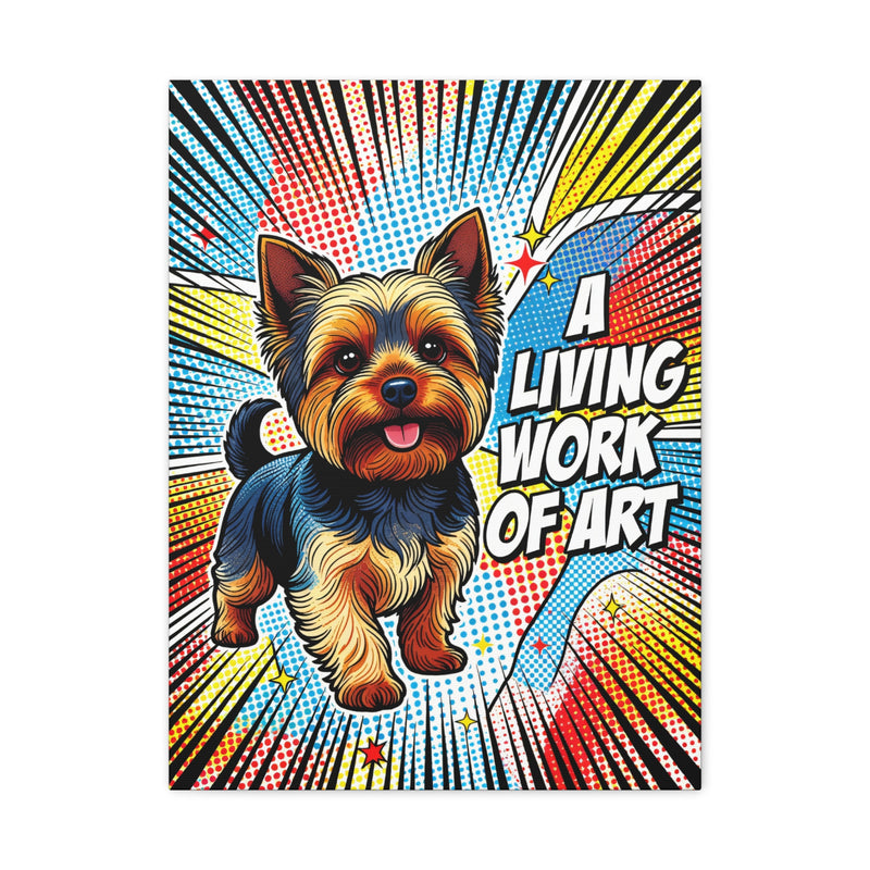 Yorkshire Terrier Canvas Wall Art - Pop Art Style Fine Art Print | Living Work of Art Collection