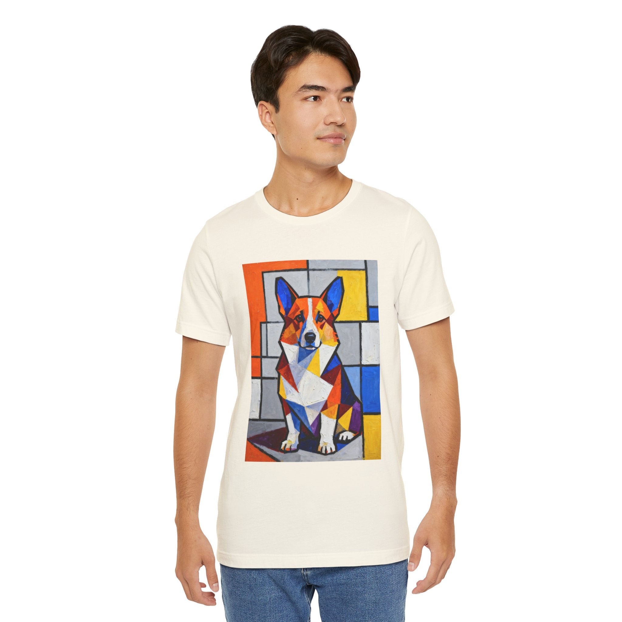 Corgi T Shirt | Living Work of Art Collection | Cubist Style