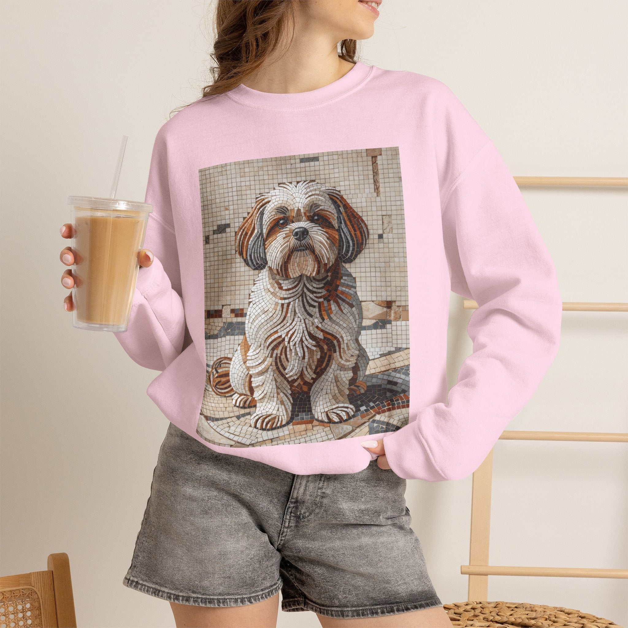 Shih Tzu Sweatshirt | Living Work of Art Collection | Mosaic Style