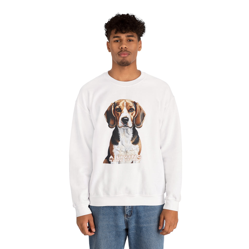 Beagle Sweatshirt | Living Work of Art Collection | Pointillism Style