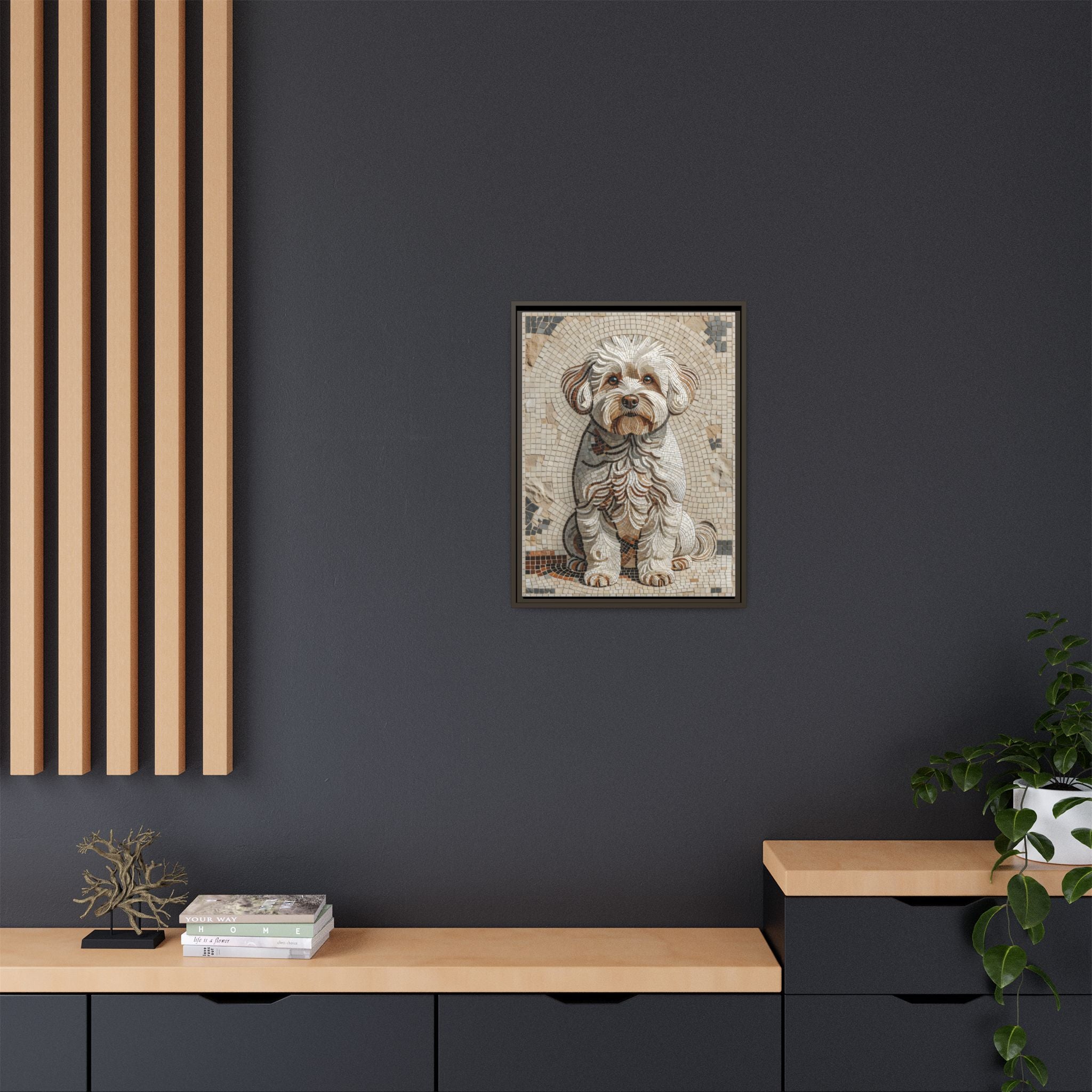 Bichon Frise Canvas Wall Art | Living Work of Art Collection | Mosaic Style Print