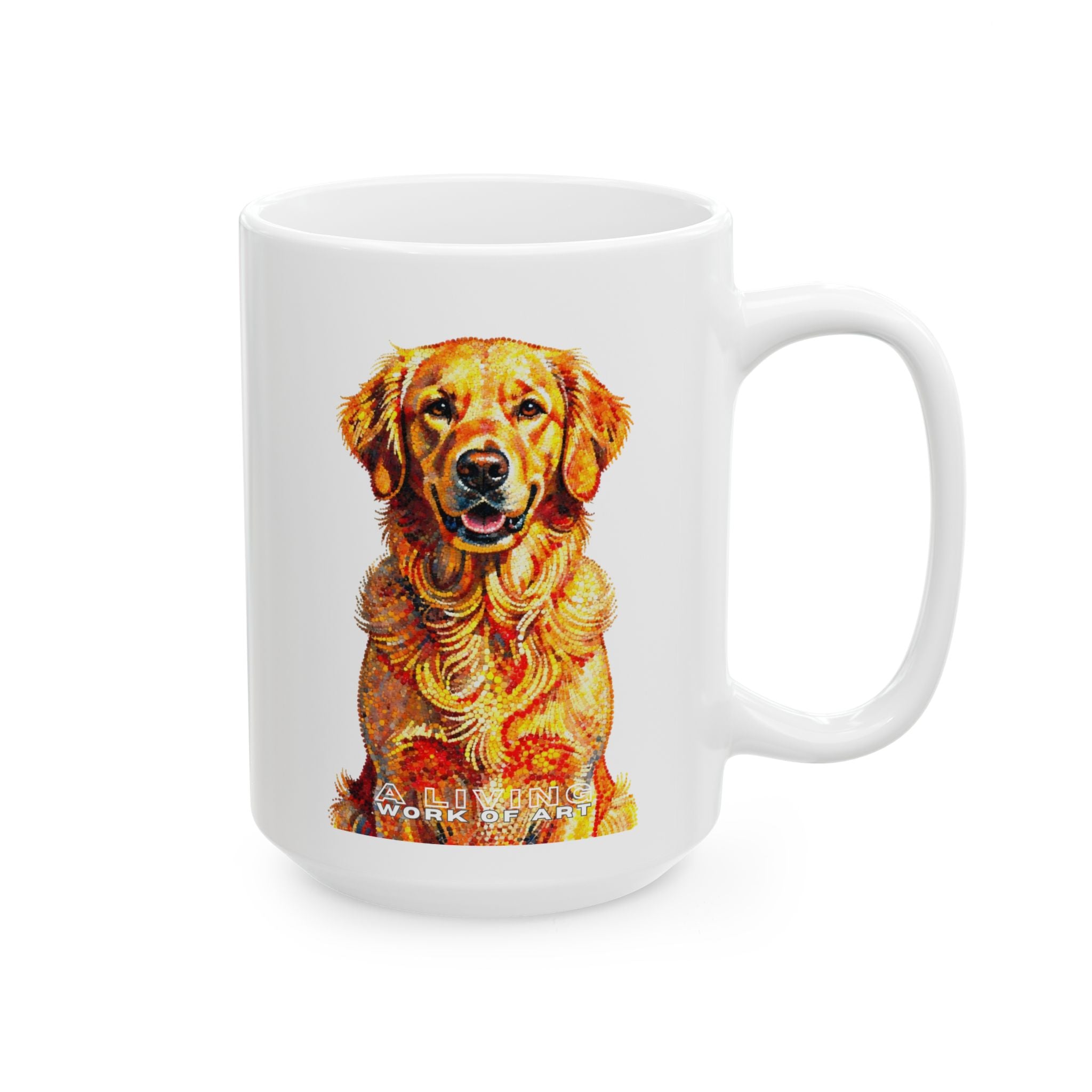 Golden Retriever Coffee Mug | Living Work of Art Collection | Pointillism Style