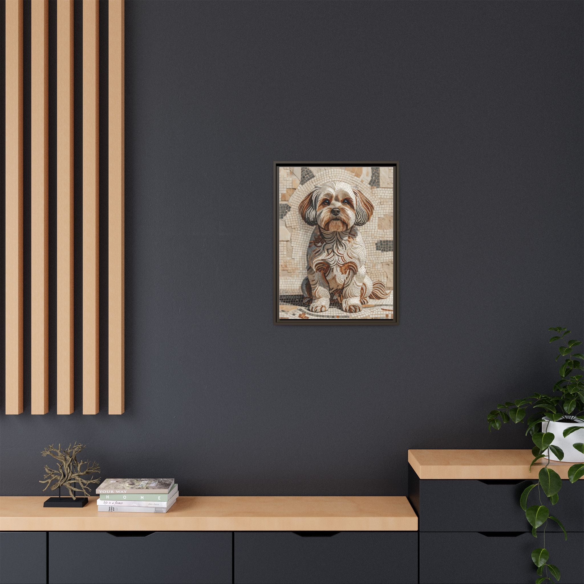 Shih-Poo Canvas Wall Art | Living Work of Art Collection | Mosaic Style Print