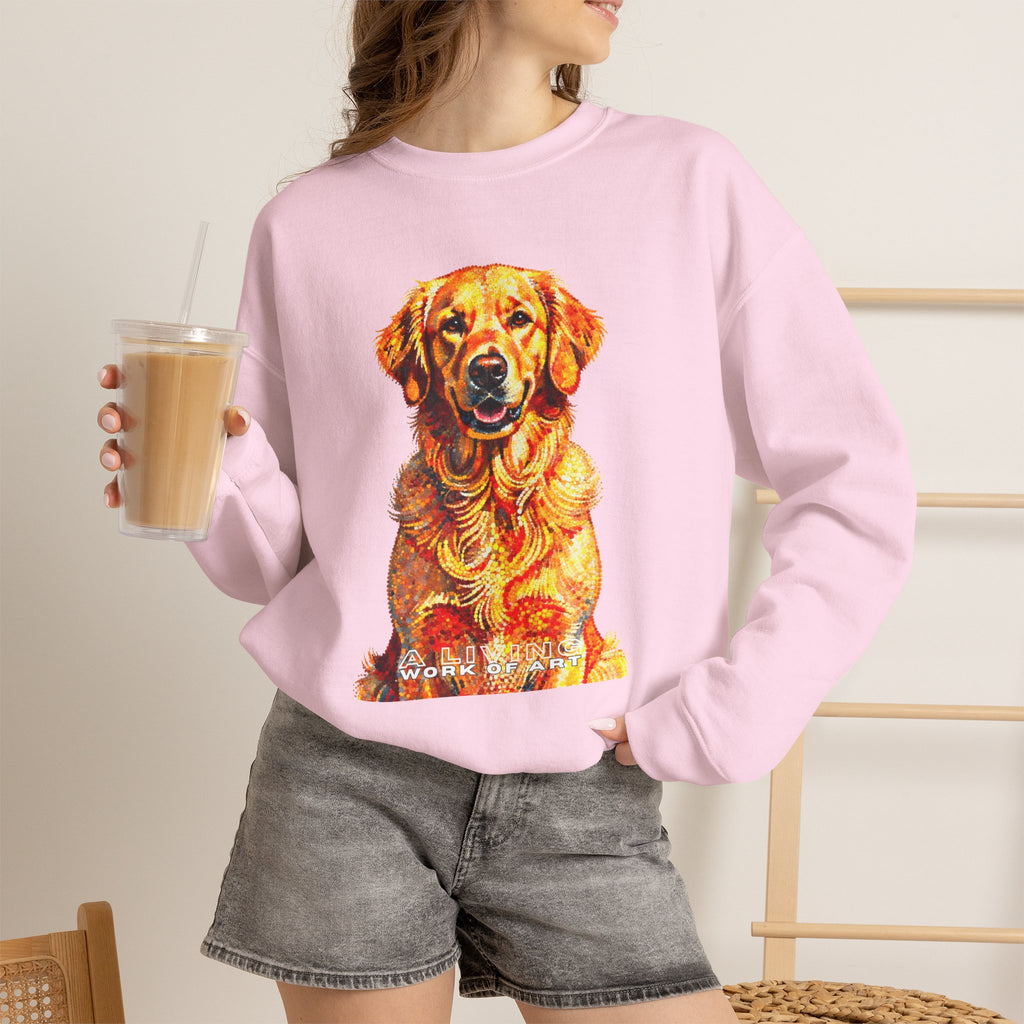 Golden Retriever Sweatshirt | Living Work of Art Collection | Pointillism Style