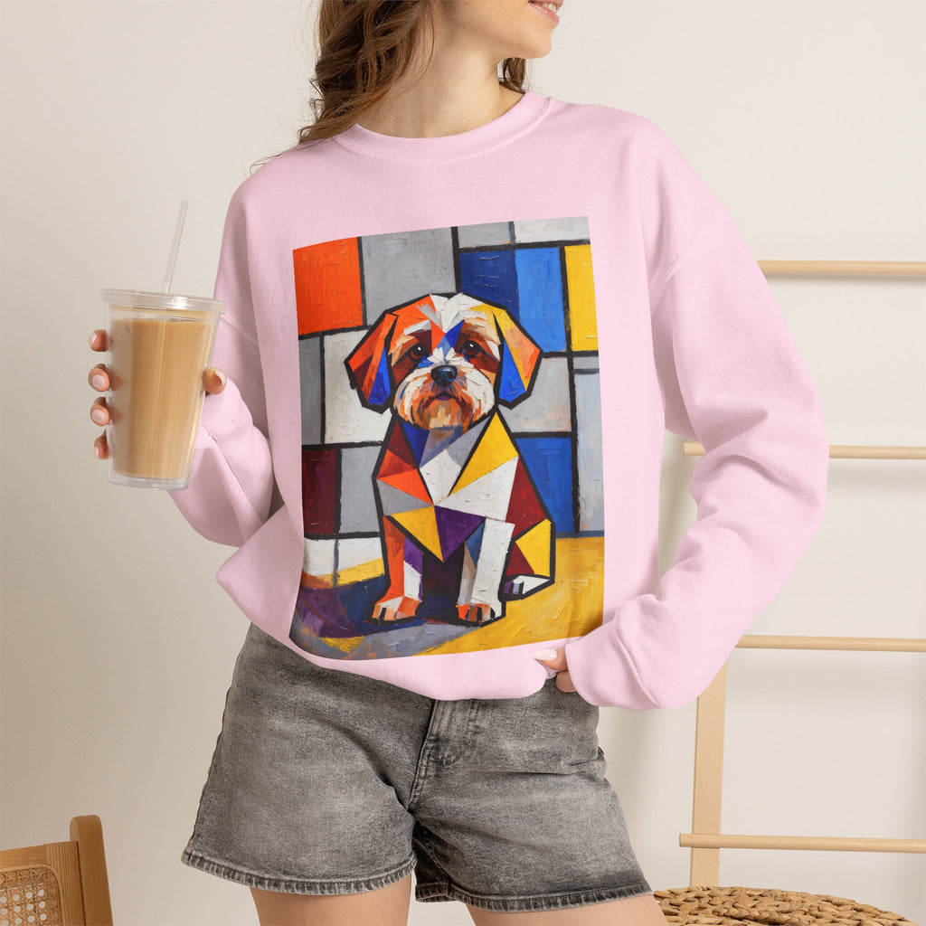 Shih-Poo Sweatshirt | Living Work of Art Collection | Cubist Style