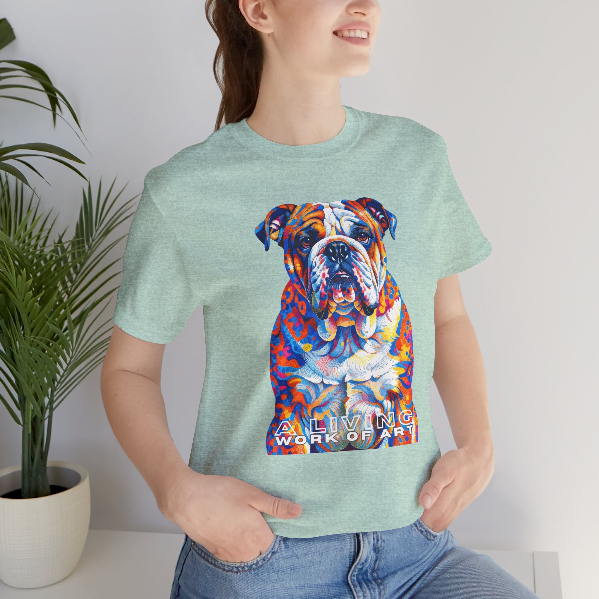 Bulldog T Shirt | Living Work of Art Collection | Pointillism Style