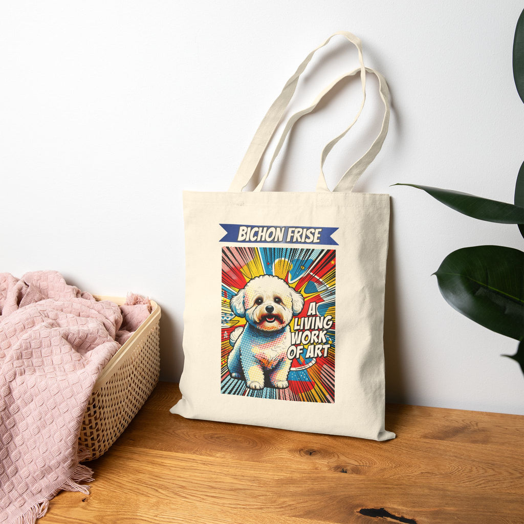 Bichon Frise Tote Bag | Living Work of Art Collection | Pop Art
