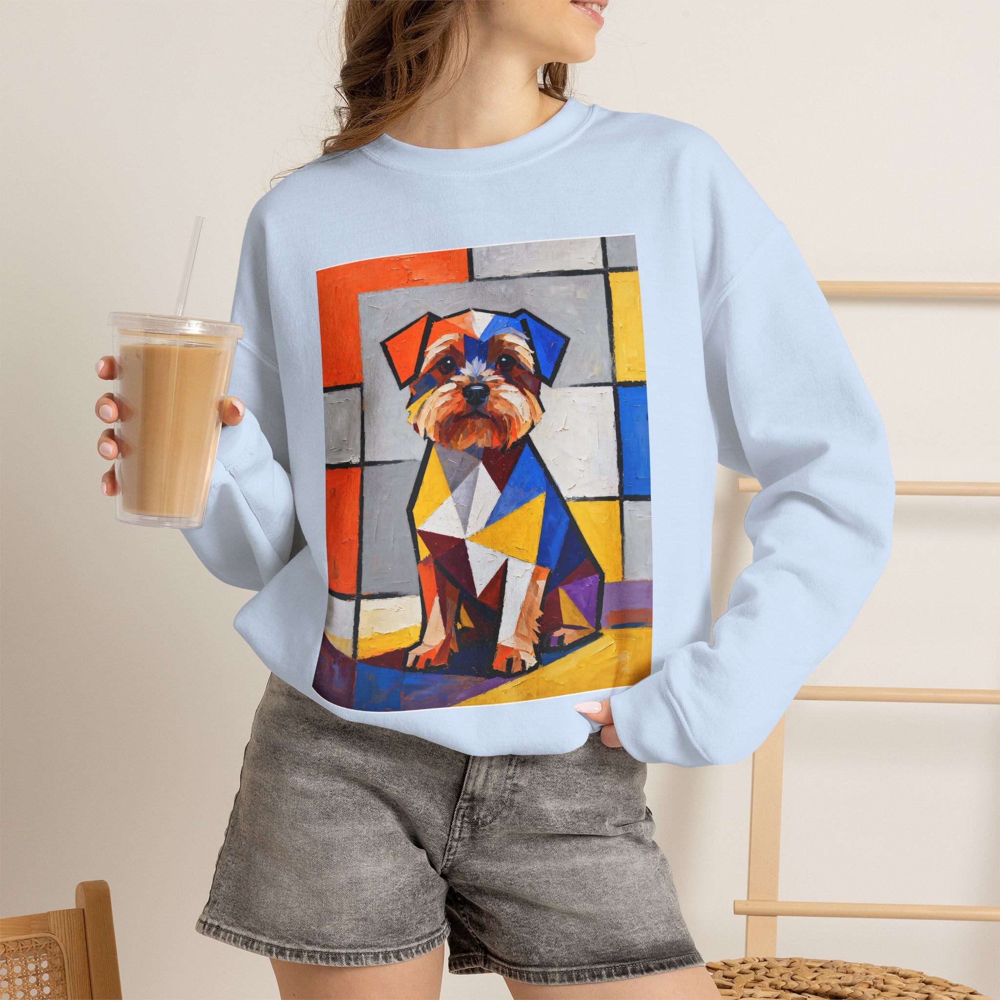 Yorkipoo Sweatshirt | Living Work of Art Collection | Cubist Style
