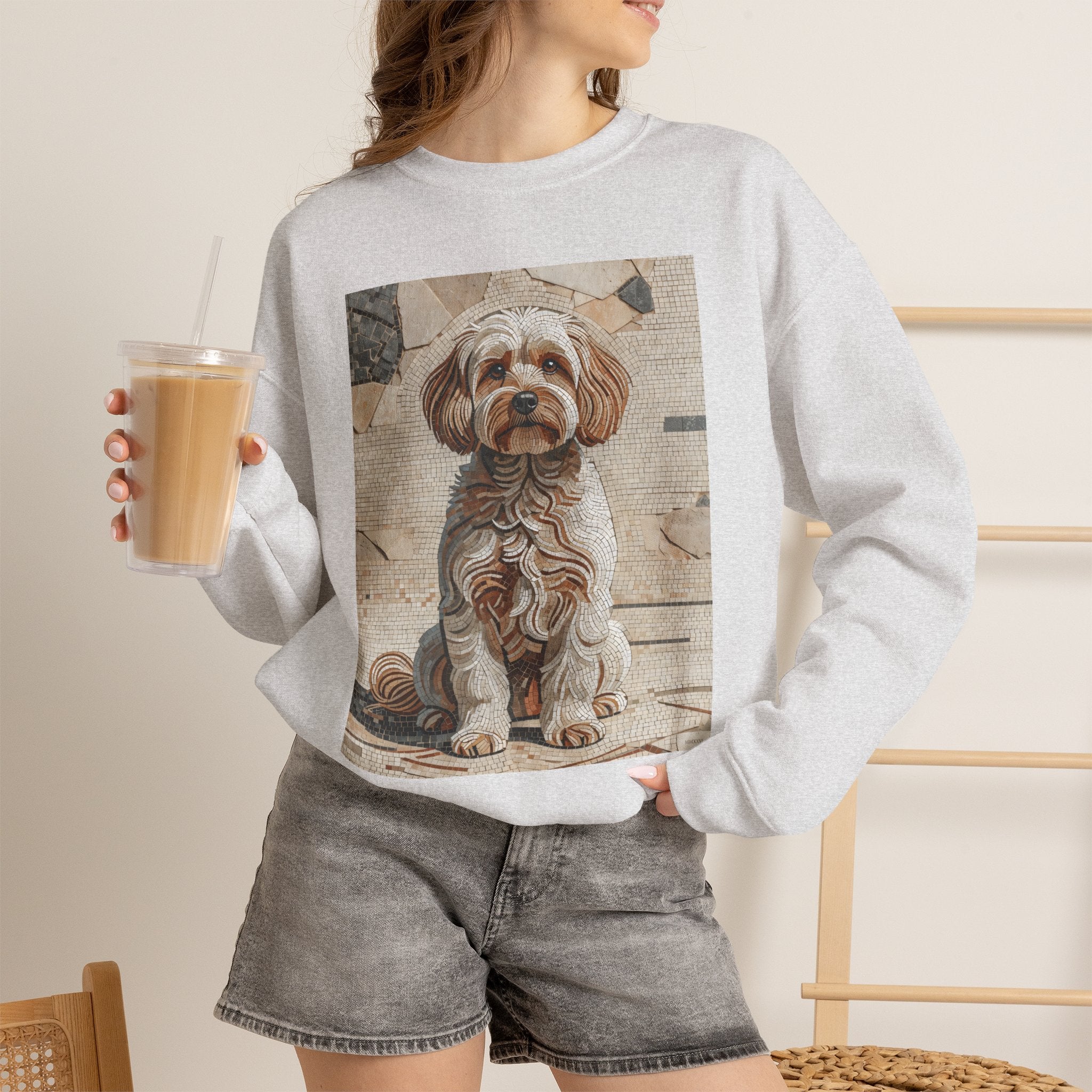 Maltipoo Sweatshirt | Living Work of Art Collection | Mosaic Style