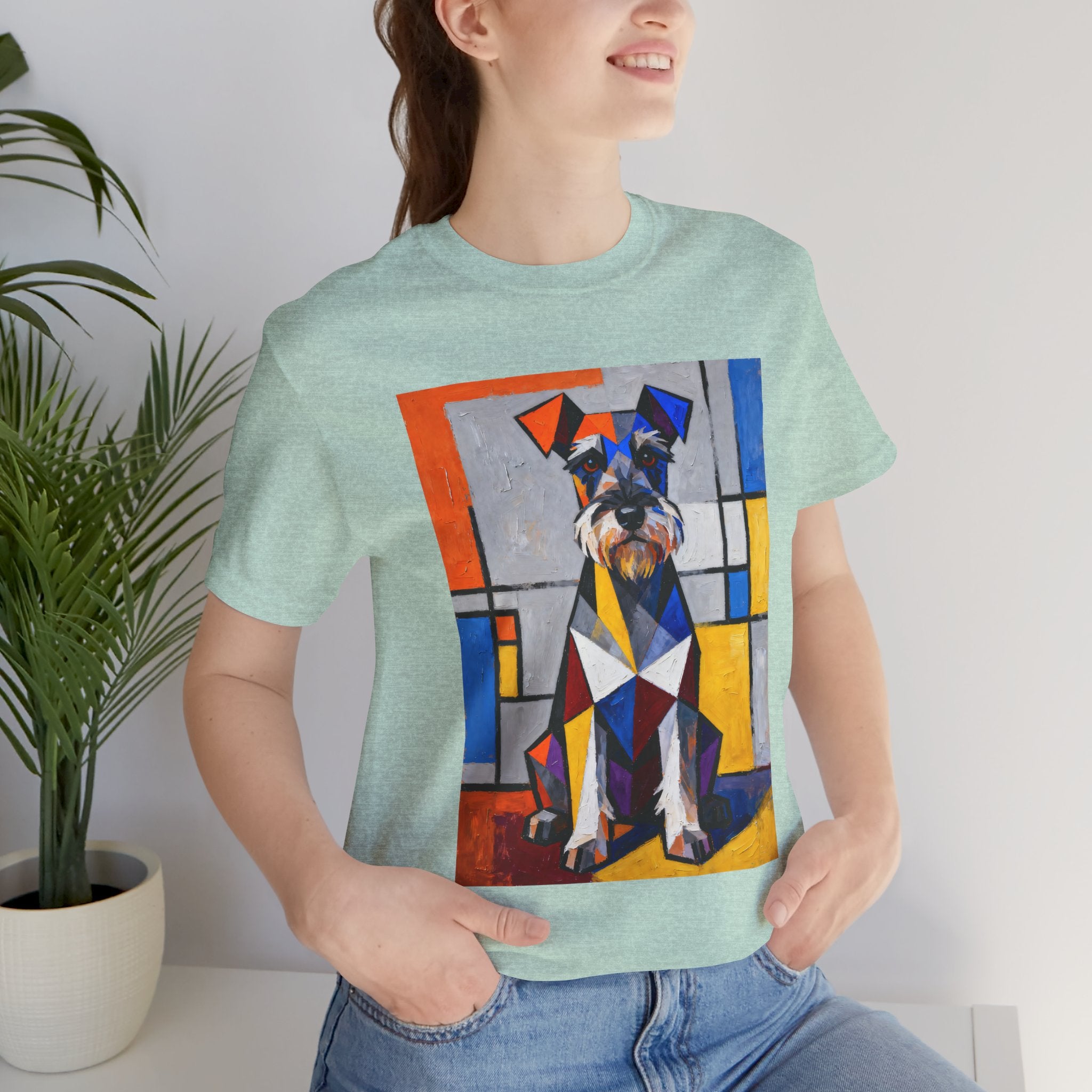 Schnauzer T Shirt | Living Work of Art Collection | Cubist Style