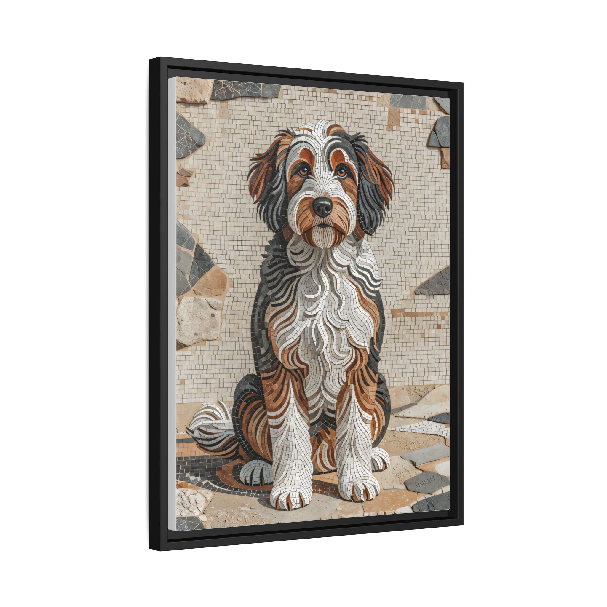 Bernedoodle Canvas Wall Art | Living Work of Art Collection | Mosaic Style Print