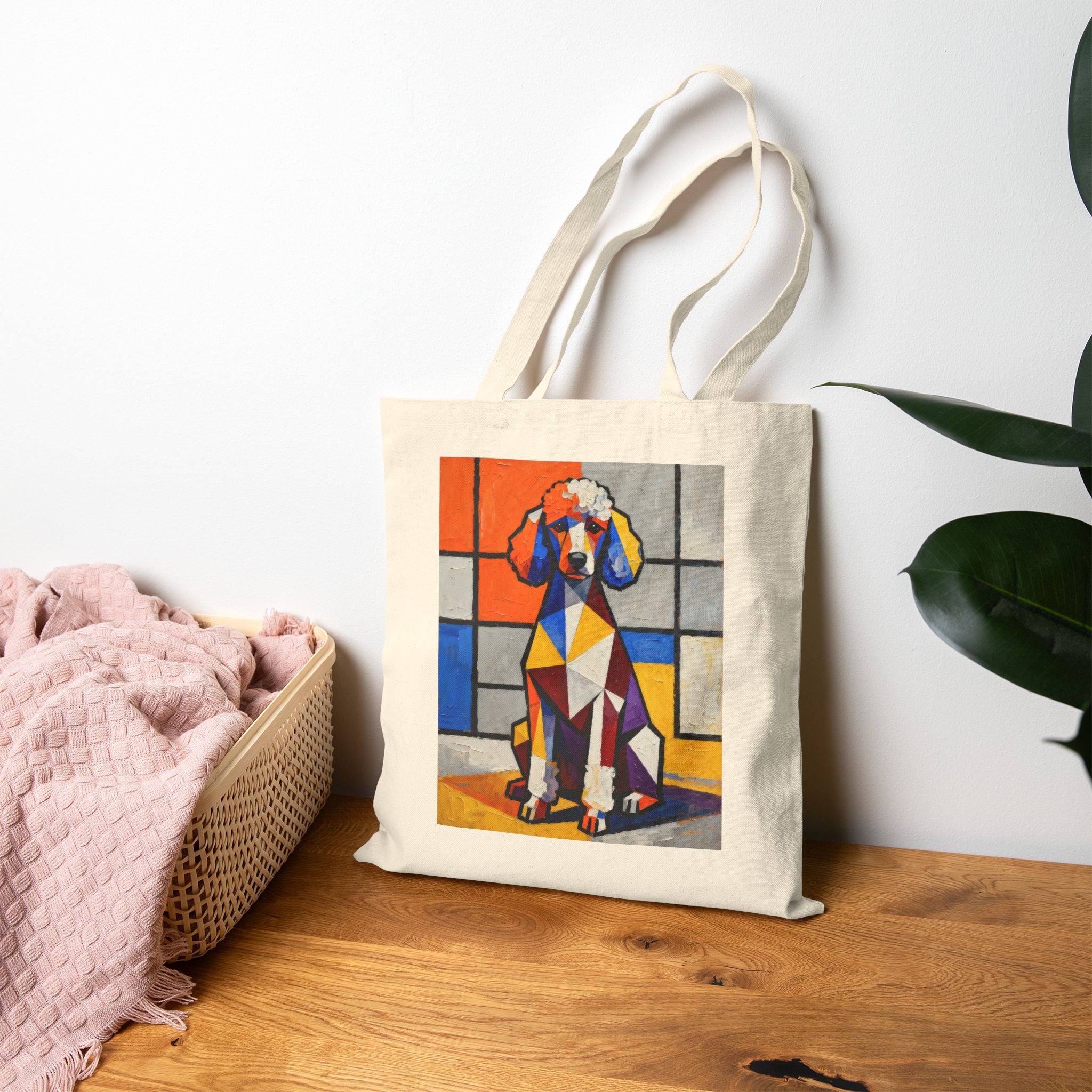 Poodle Tote Bag | Living Work of Art Collection | Cubist Style
