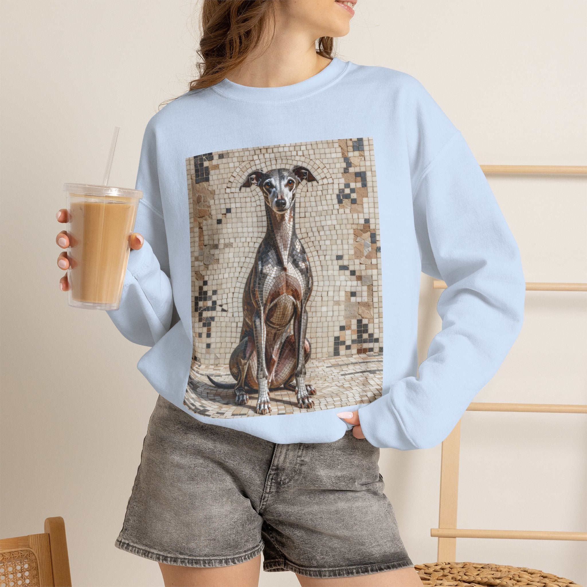 Italian Greyhound Sweatshirt | Living Work of Art Collection | Mosaic Style