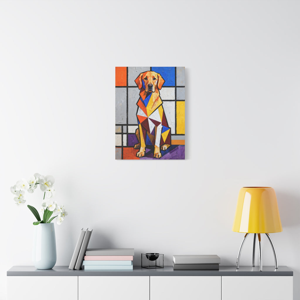 Golden Retriever Canvas Wall Art | Living Work of Art Collection | Cubist Style Print