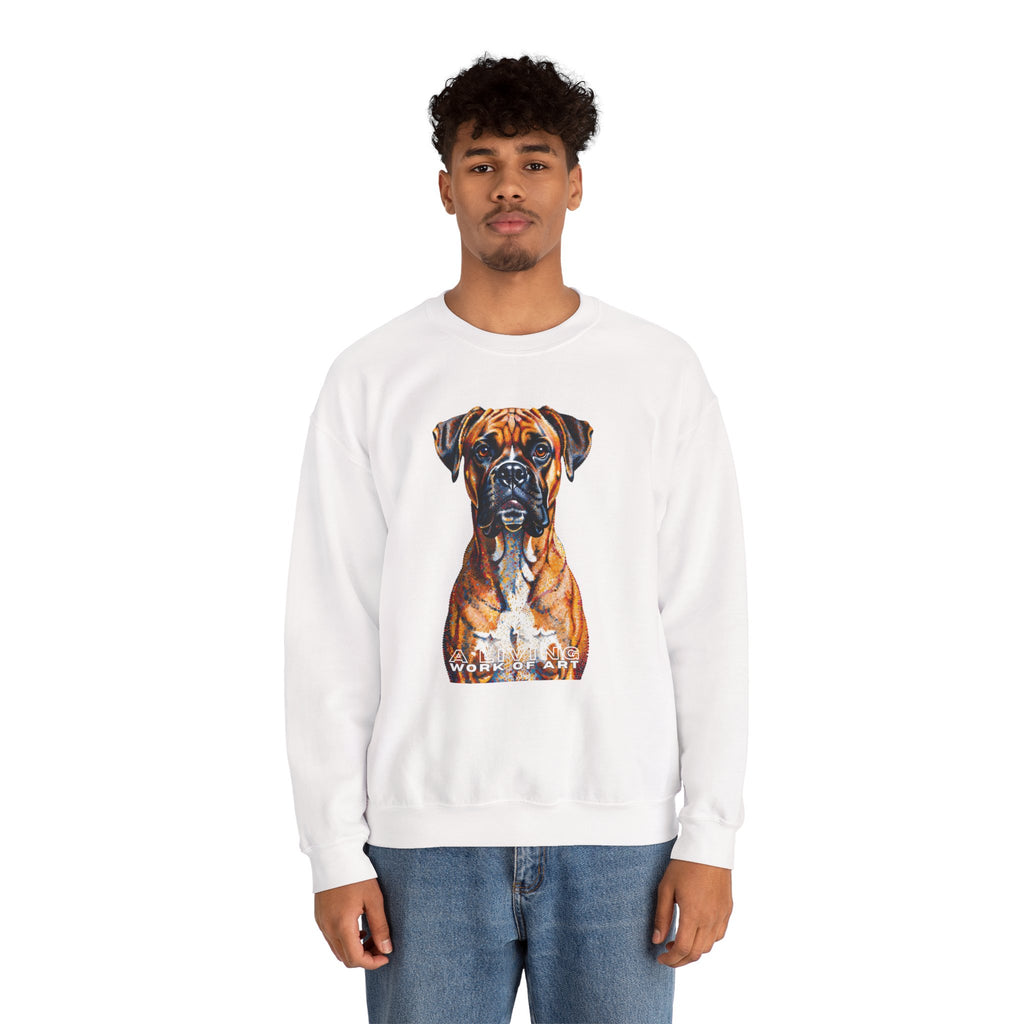 Boxer Sweatshirt | Living Work of Art Collection | Pointillism Style
