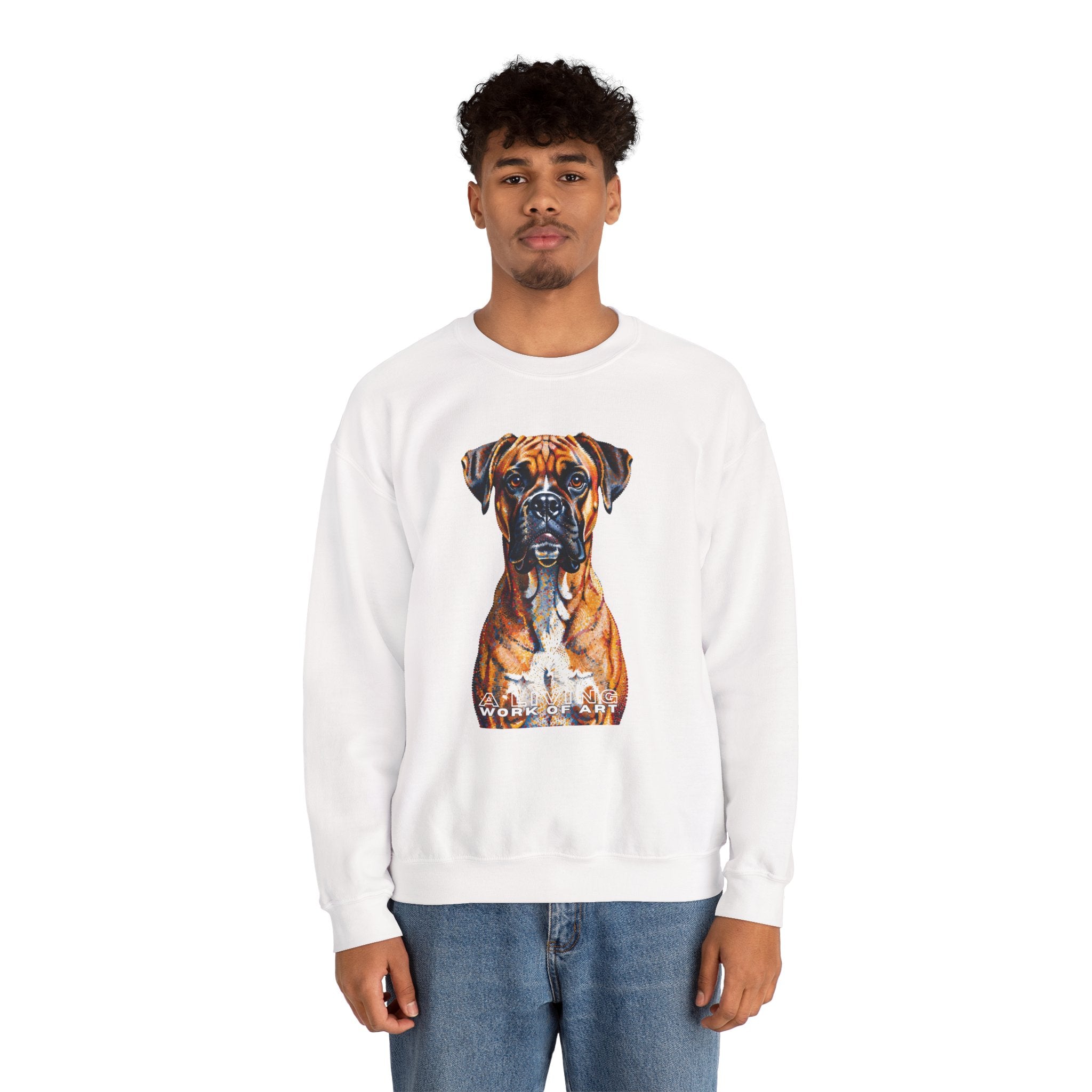 Boxer Sweatshirt | Living Work of Art Collection | Pointillism Style