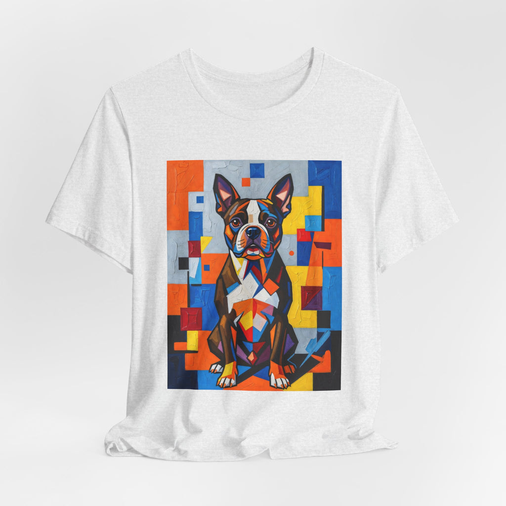 Boston Terrier T Shirt | Living Work of Art Collection | Cubist Style