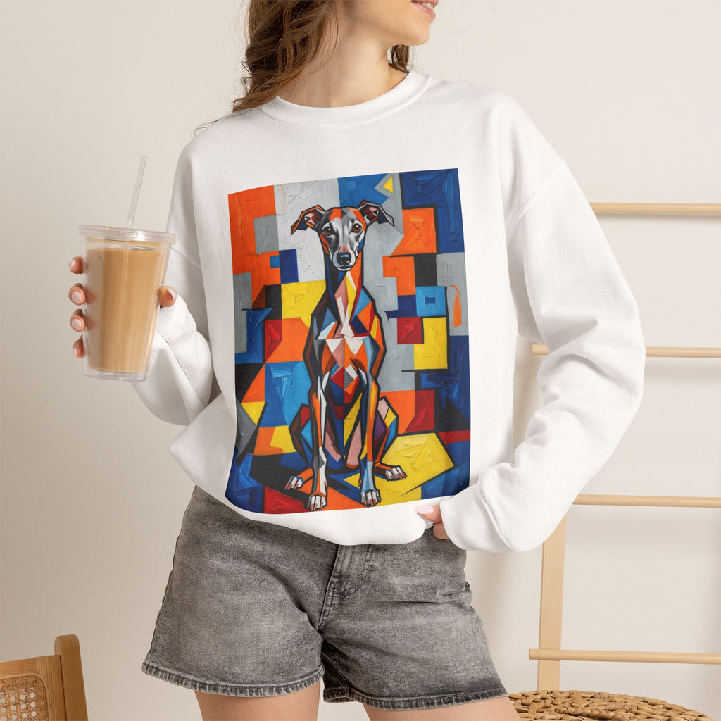 Italian Greyhound Sweatshirt | Living Work of Art Collection | Cubist Style