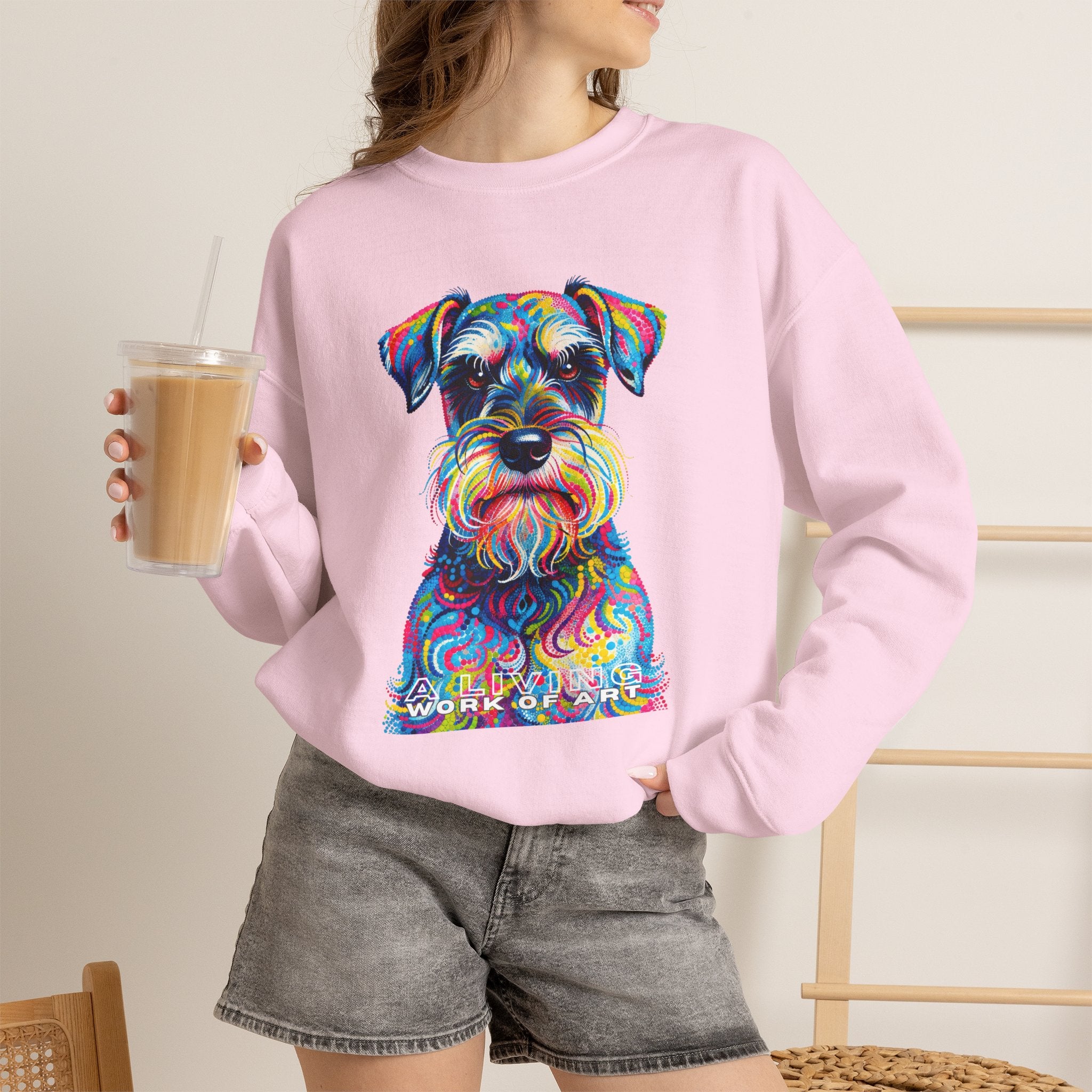 Schnauzer Sweatshirt | Living Work of Art Collection | Pointillism Style
