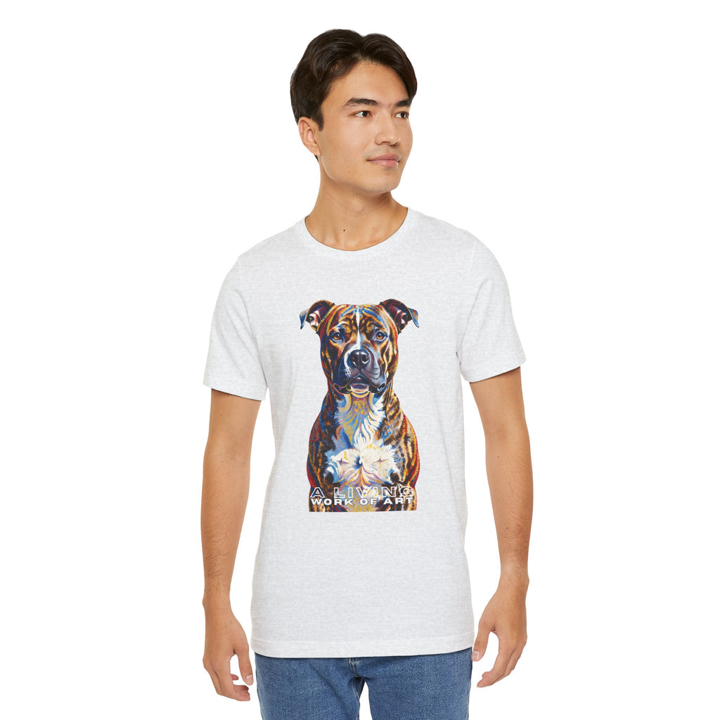 Staffordshire Bull Terrier T Shirt | Living Work of Art Collection | Pointillism Style