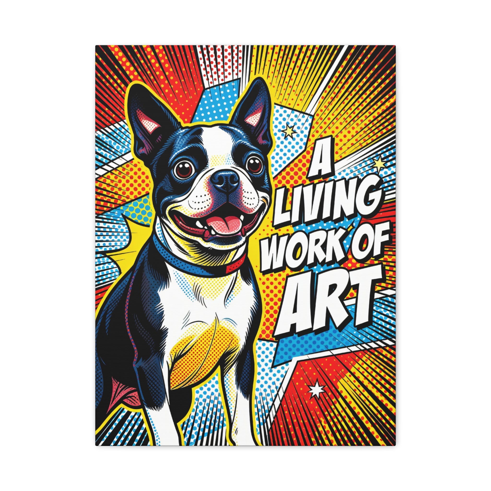 Boston Terrier Canvas Wall Art | Living Work of Art Collection | Pop Art Print