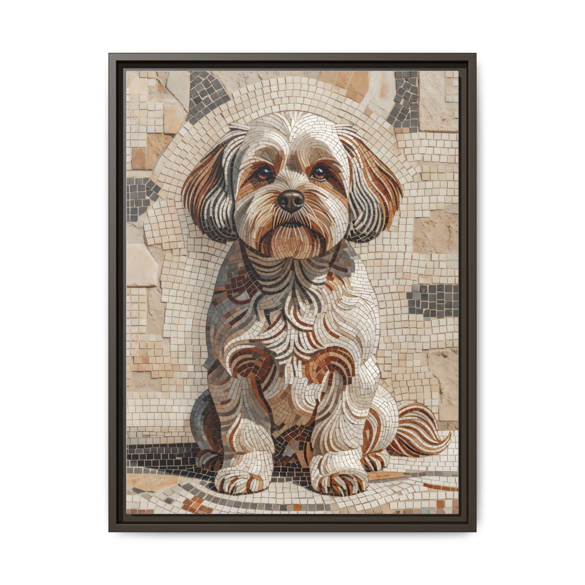 Shih-Poo Canvas Wall Art | Living Work of Art Collection | Mosaic Style Print