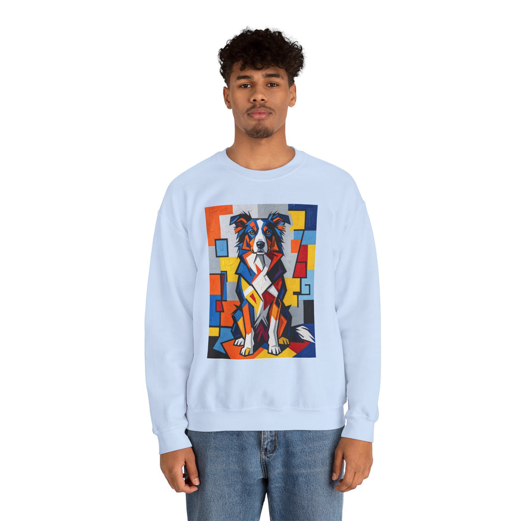 Border Collie Sweatshirt | Living Work of Art Collection | Cubist Style