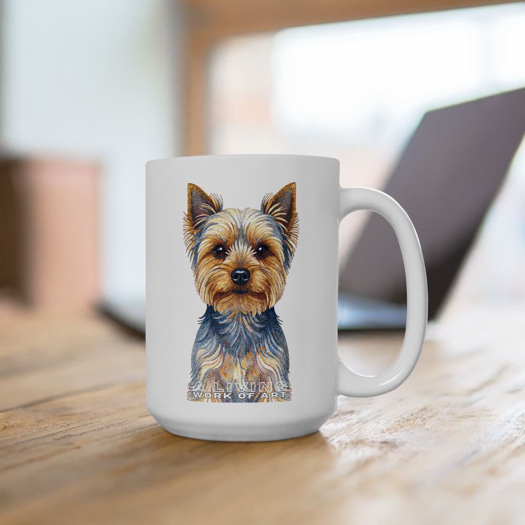 Yorkshire Terrier Coffee Mug | Living Work of Art Collection | Pointillism Style