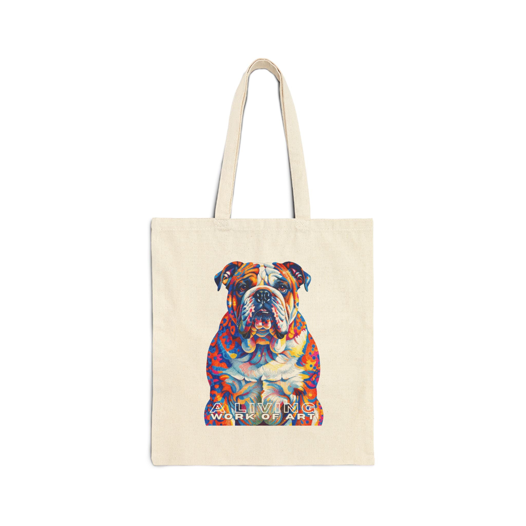 Bulldog Tote Bag | Living Work of Art Collection | Pointillism Style