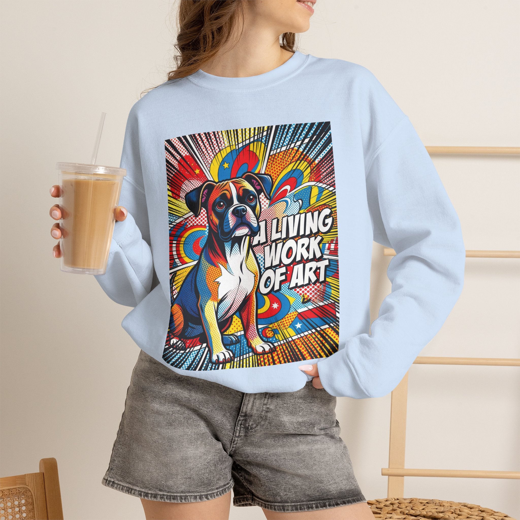 Boxer Sweatshirt | Living Work of Art Collection | Pop Art