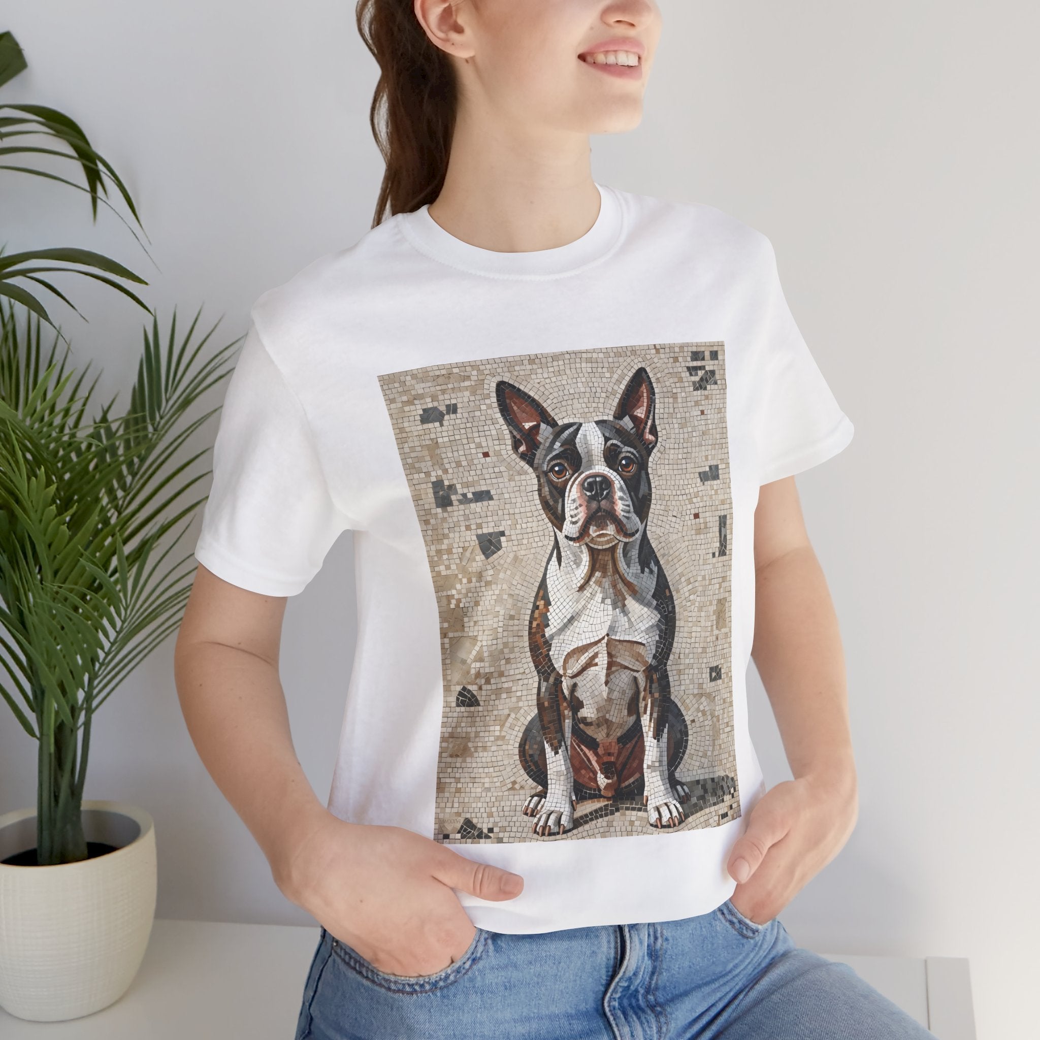 Boston Terrier T Shirt | Living Work of Art Collection | Mosaic Style
