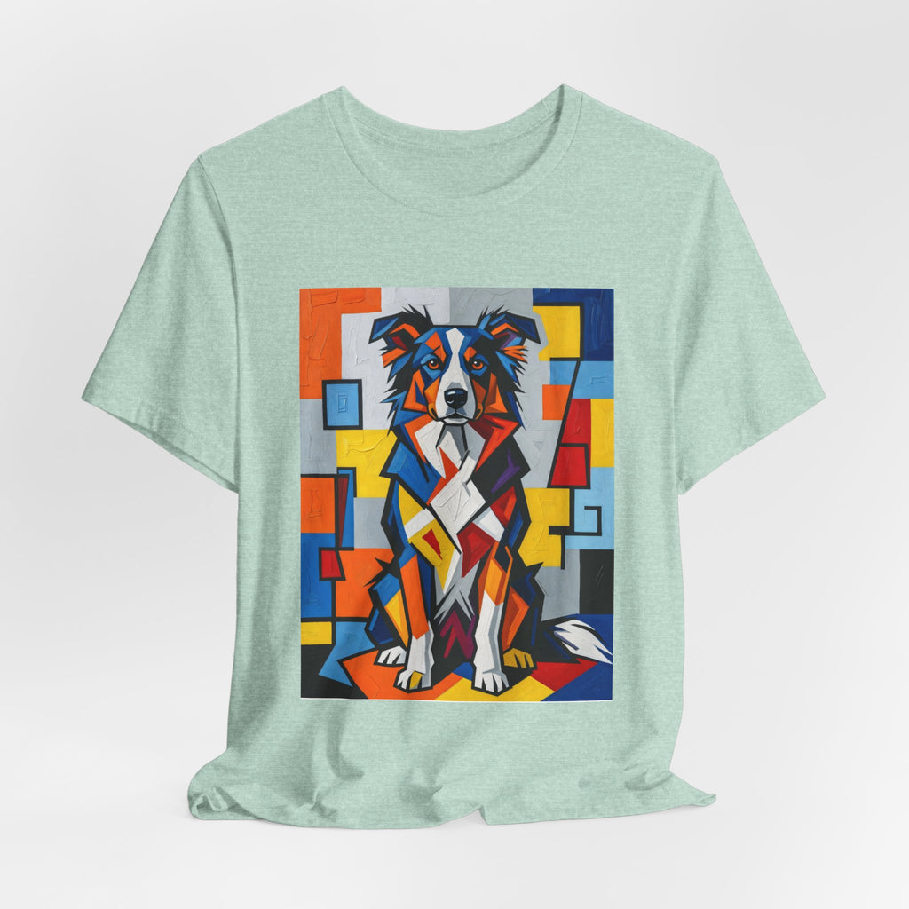 Border Collie T Shirt | Living Work of Art Collection | Cubist Style